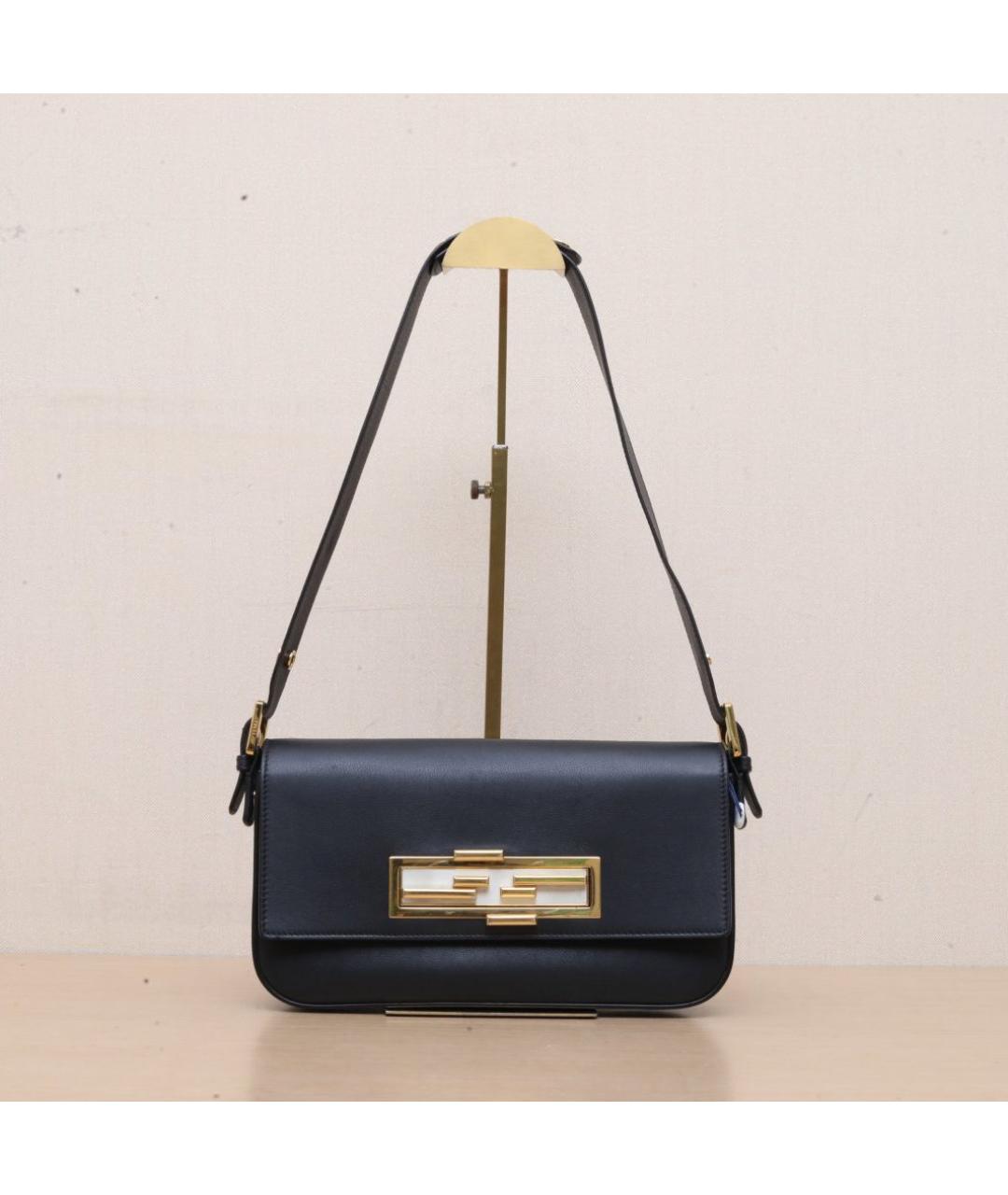 FENDI Черная кожаная сумка через плечо, фото 3