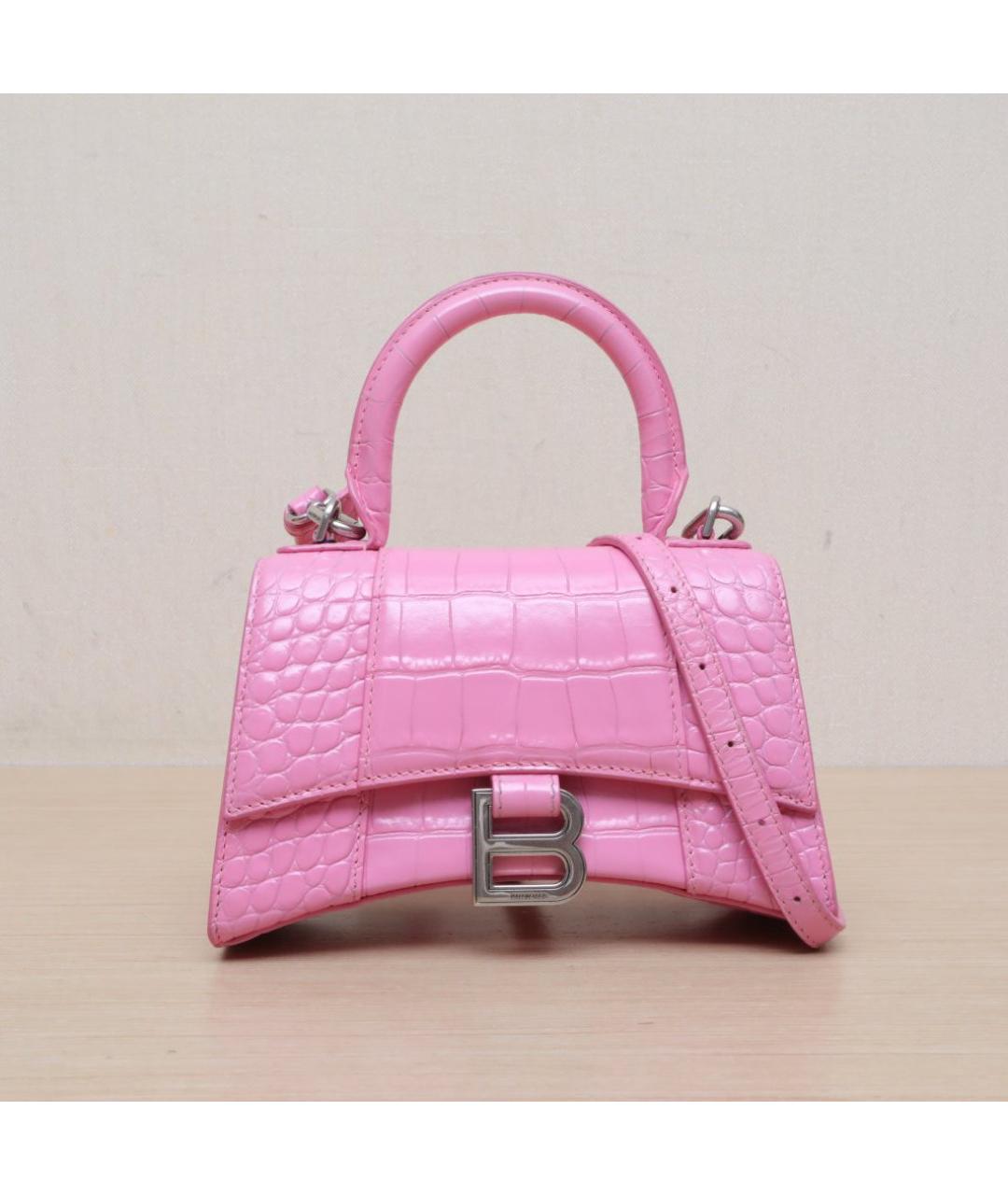 BALENCIAGA Розовая кожаная сумка через плечо, фото 3