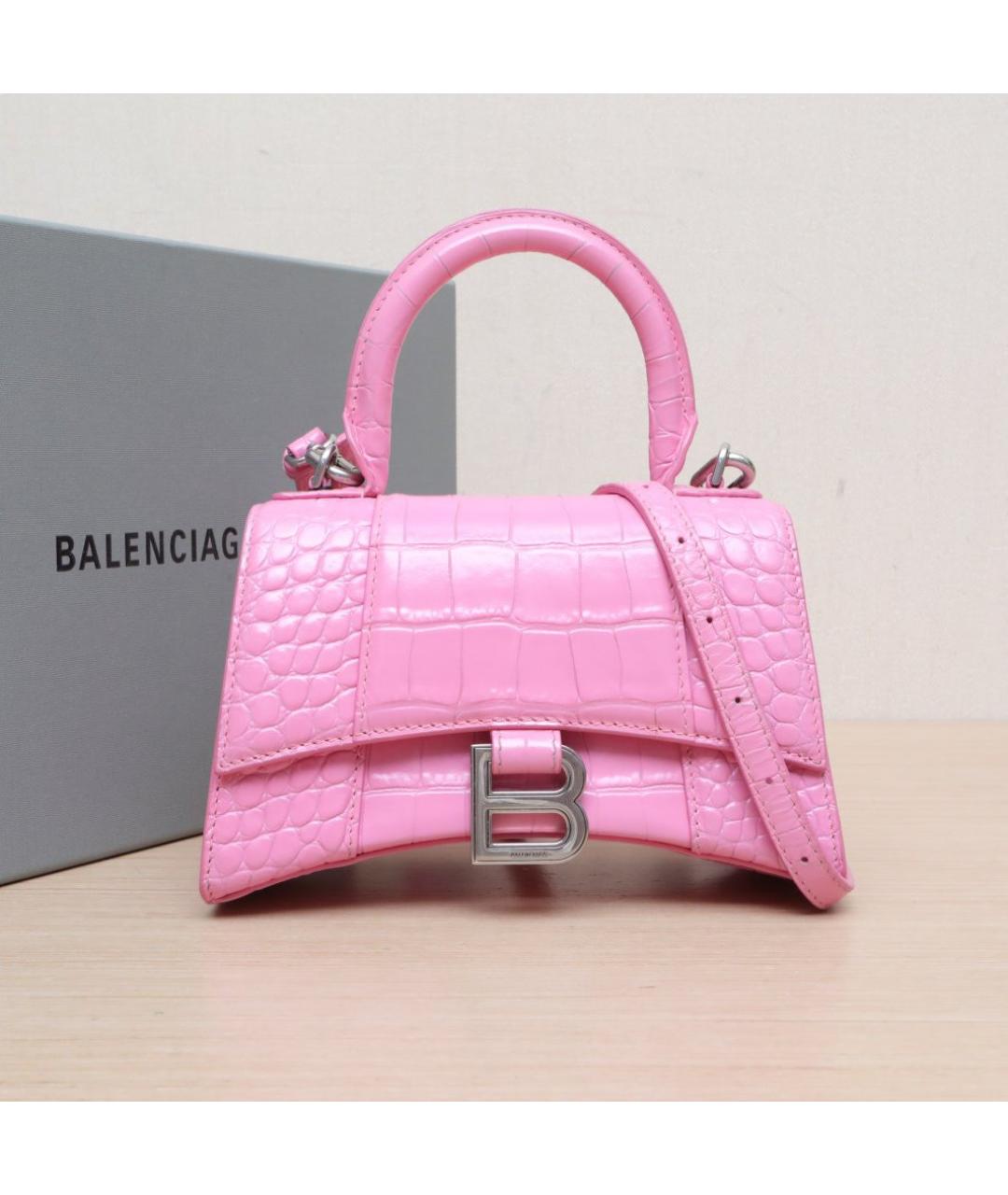 BALENCIAGA Розовая кожаная сумка через плечо, фото 2