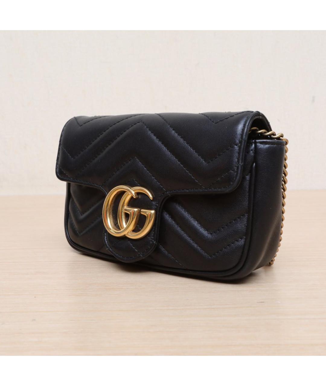 GUCCI Черная кожаная сумка через плечо, фото 3