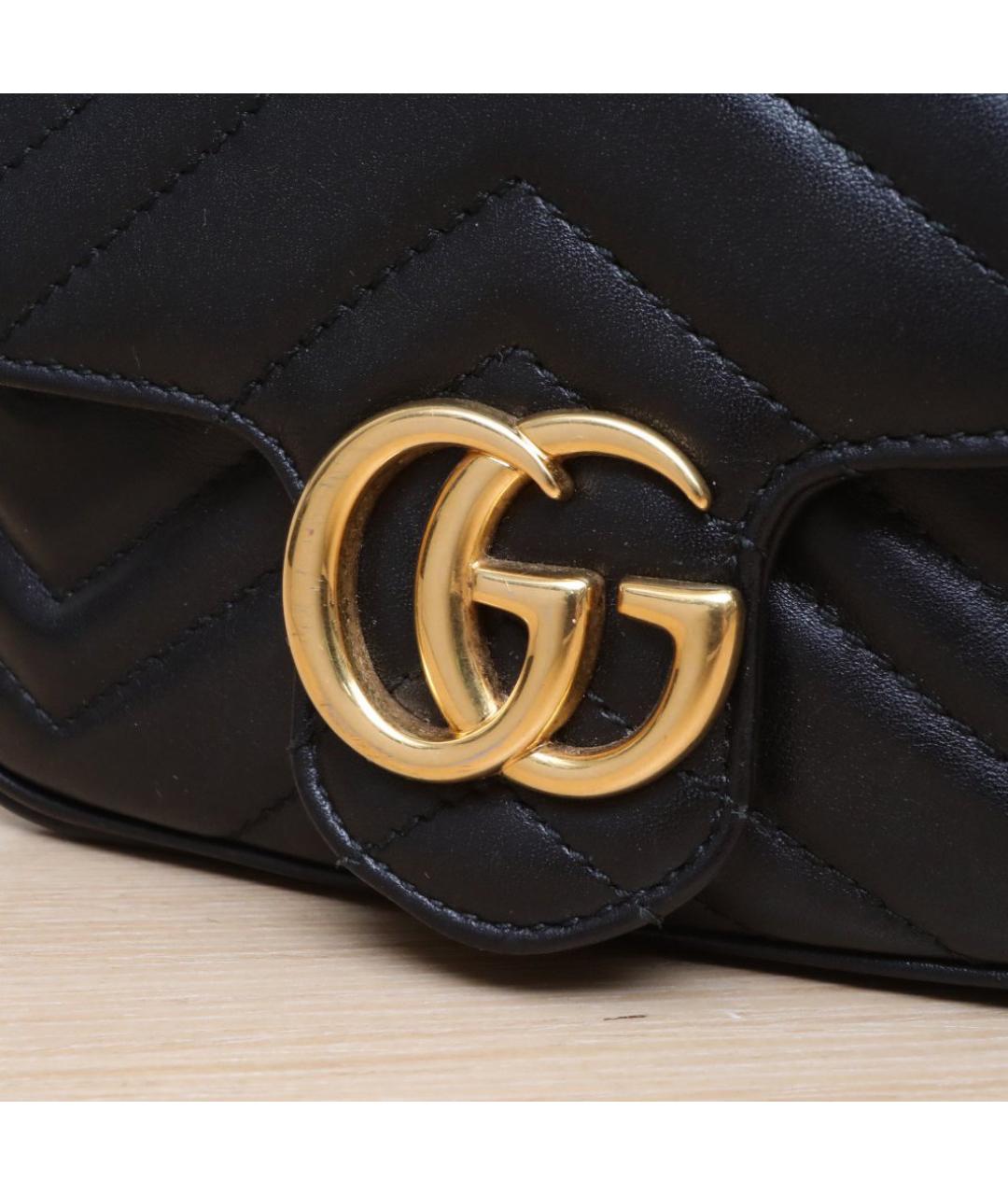 GUCCI Черная кожаная сумка через плечо, фото 7