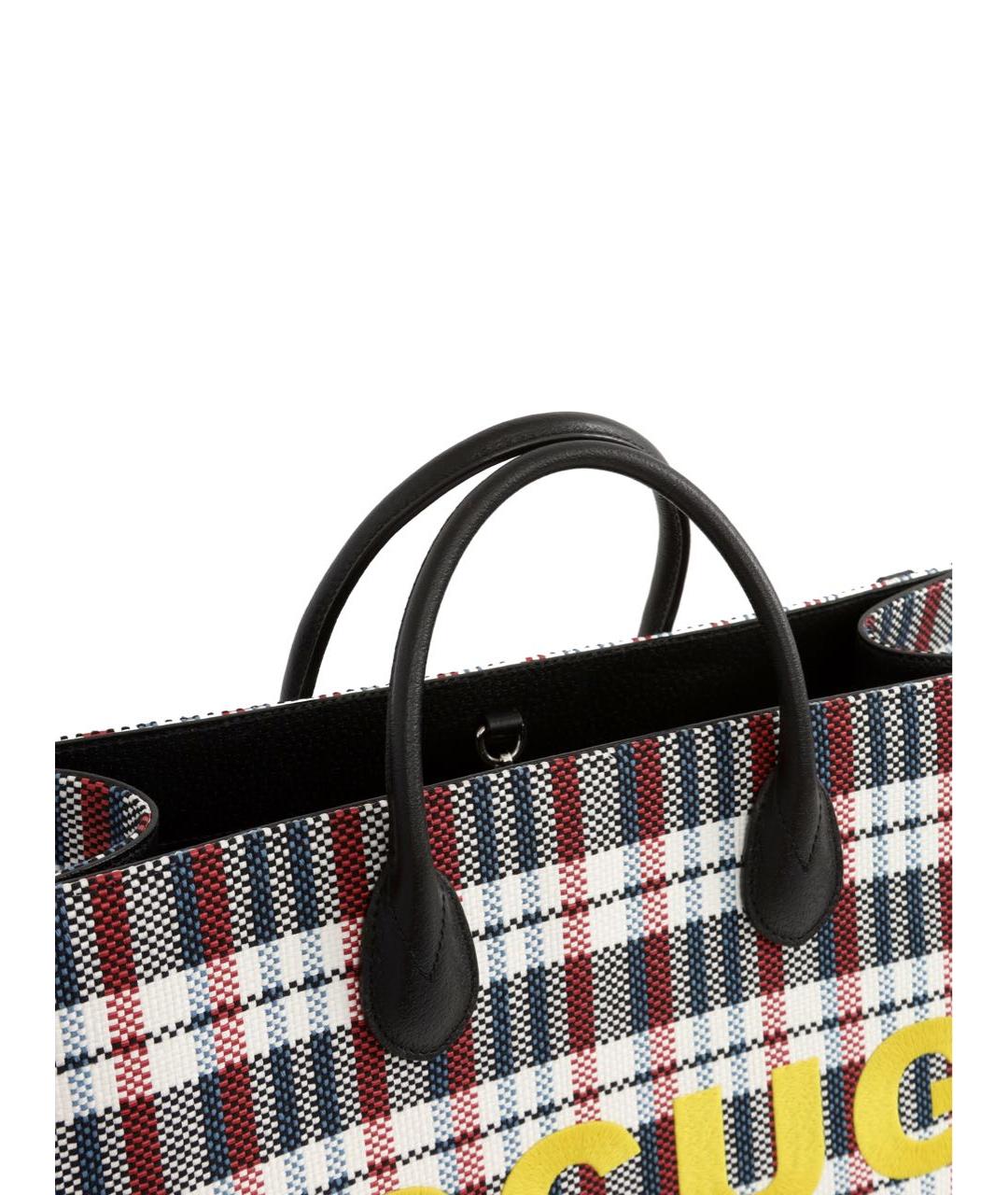 GUCCI Черная кожаная сумка тоут, фото 7