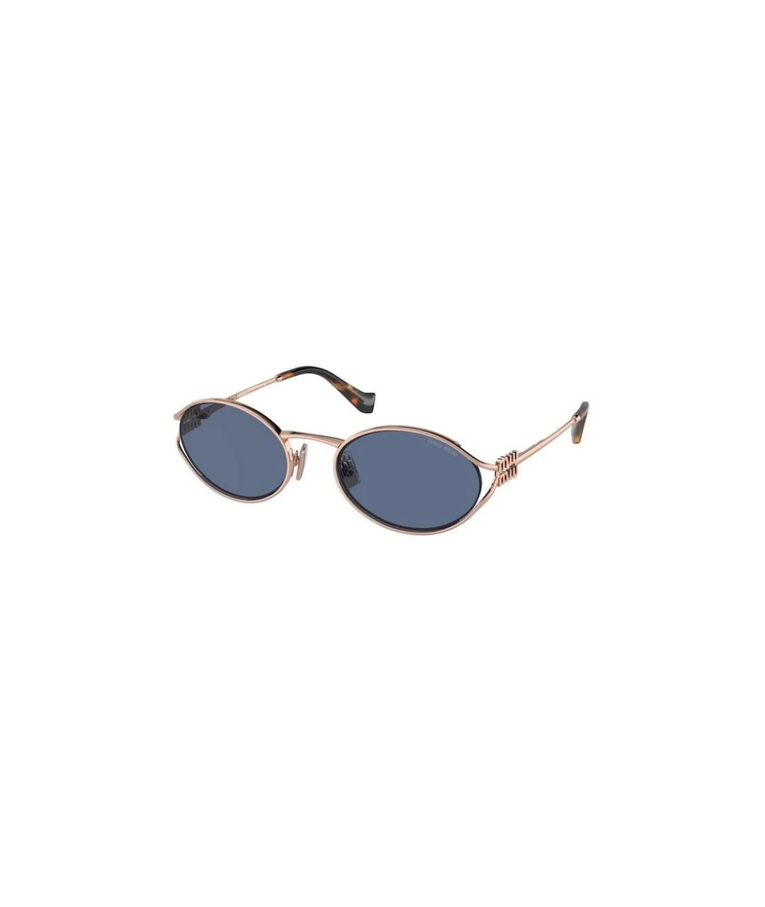 MIU MIU Золотые металлические солнцезащитные очки, фото 3