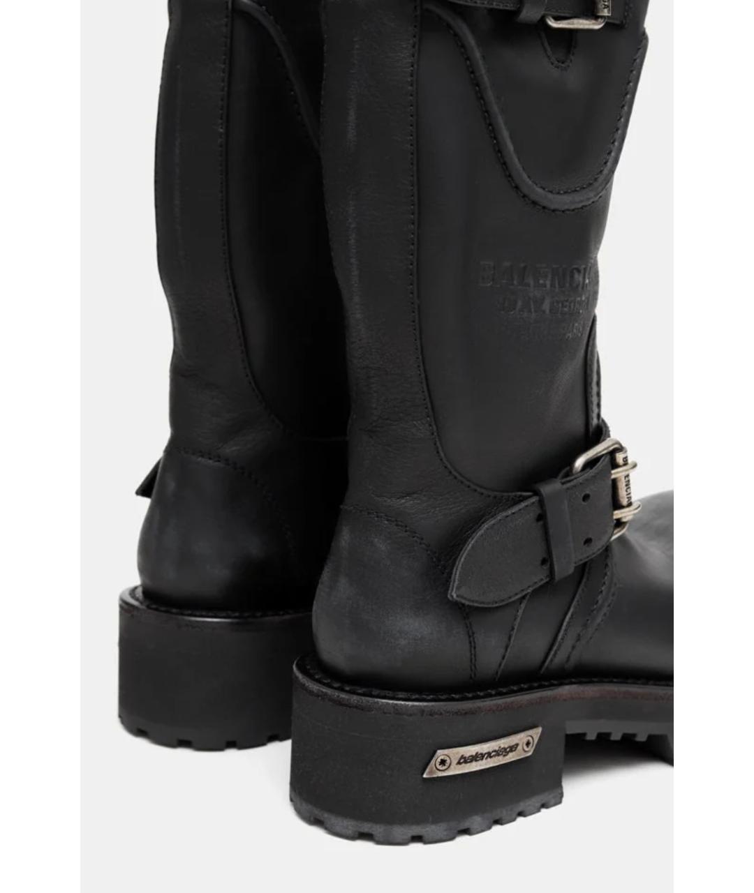 BALENCIAGA Черные кожаные ботинки, фото 3