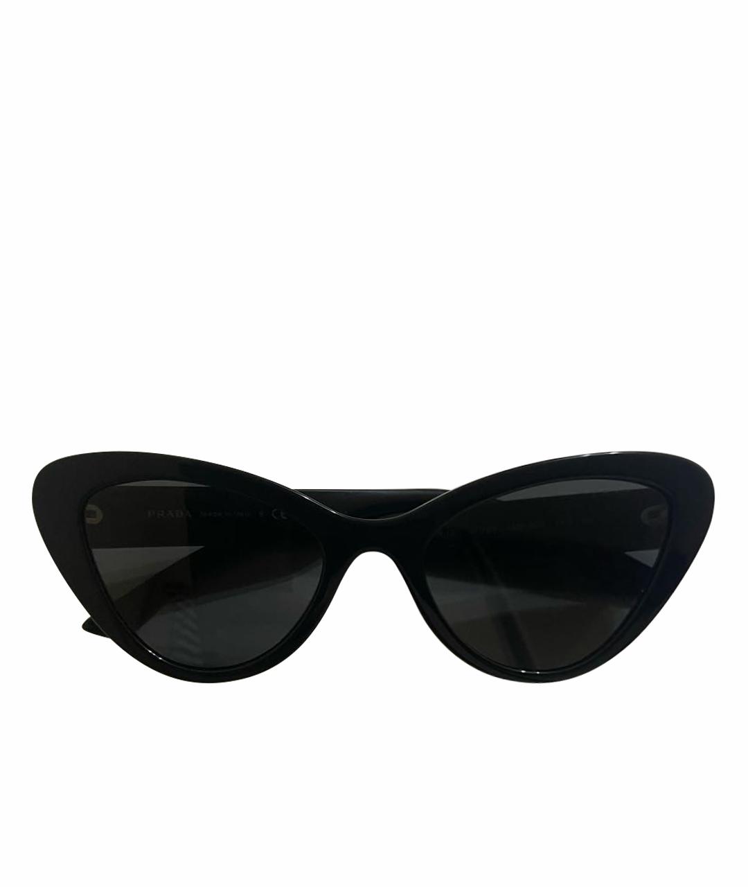 PRADA Черные пластиковые солнцезащитные очки, фото 1