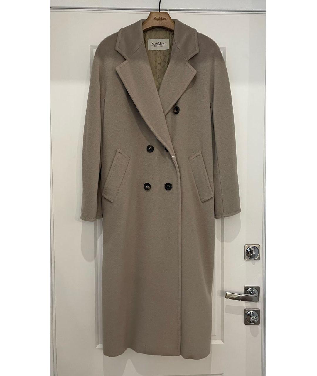MAX MARA Бежевое шерстяное пальто, фото 8