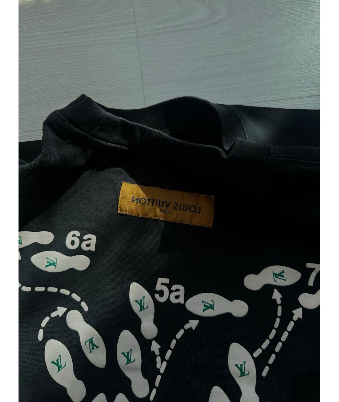 LOUIS VUITTON Черная хлопковая футболка, фото 3