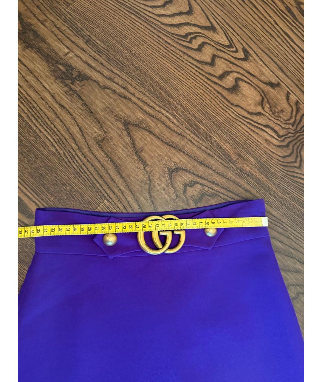 GUCCI Фиолетовая шерстяная юбка миди, фото 3