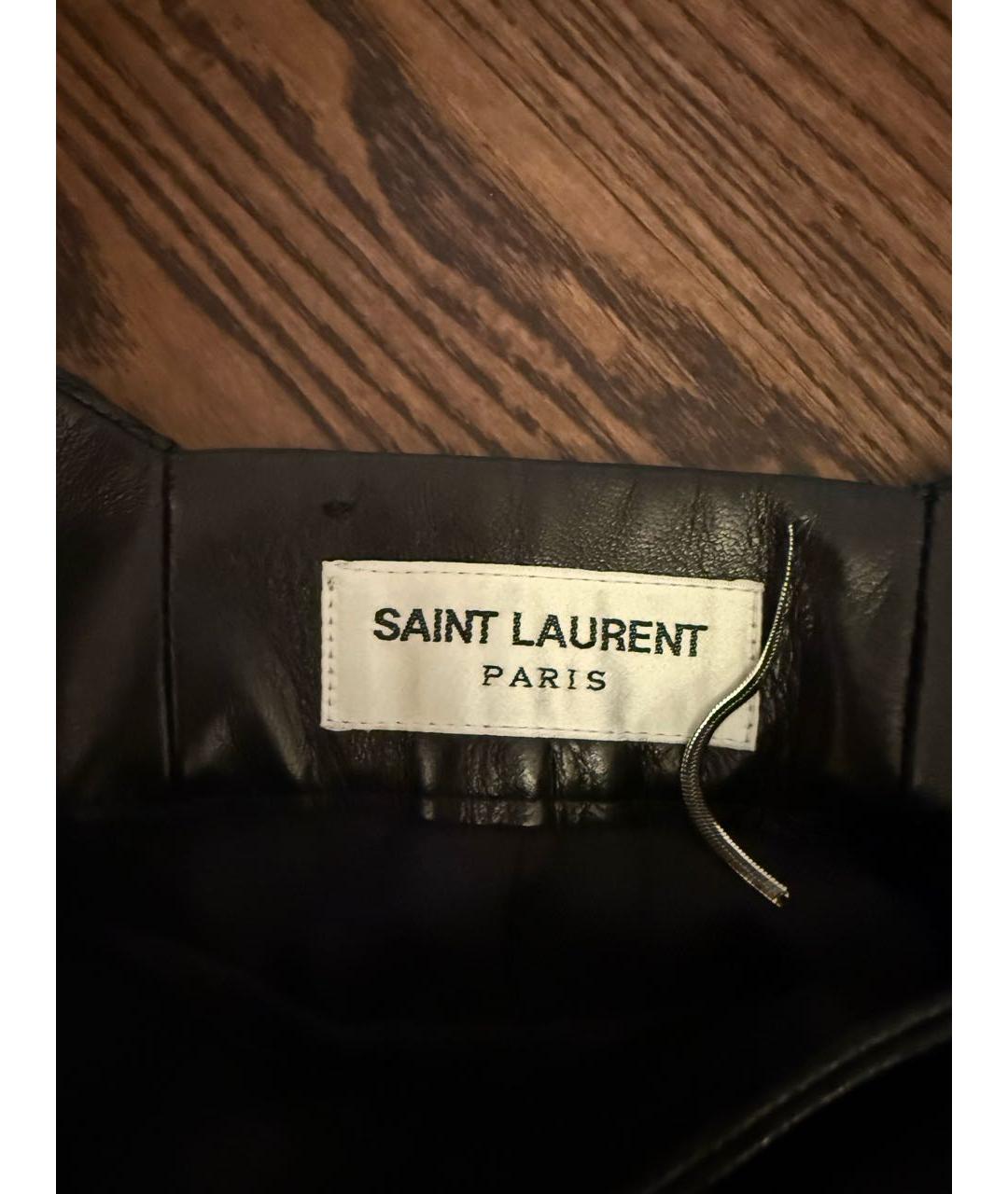 SAINT LAURENT Черная шерстяная юбка мини, фото 2