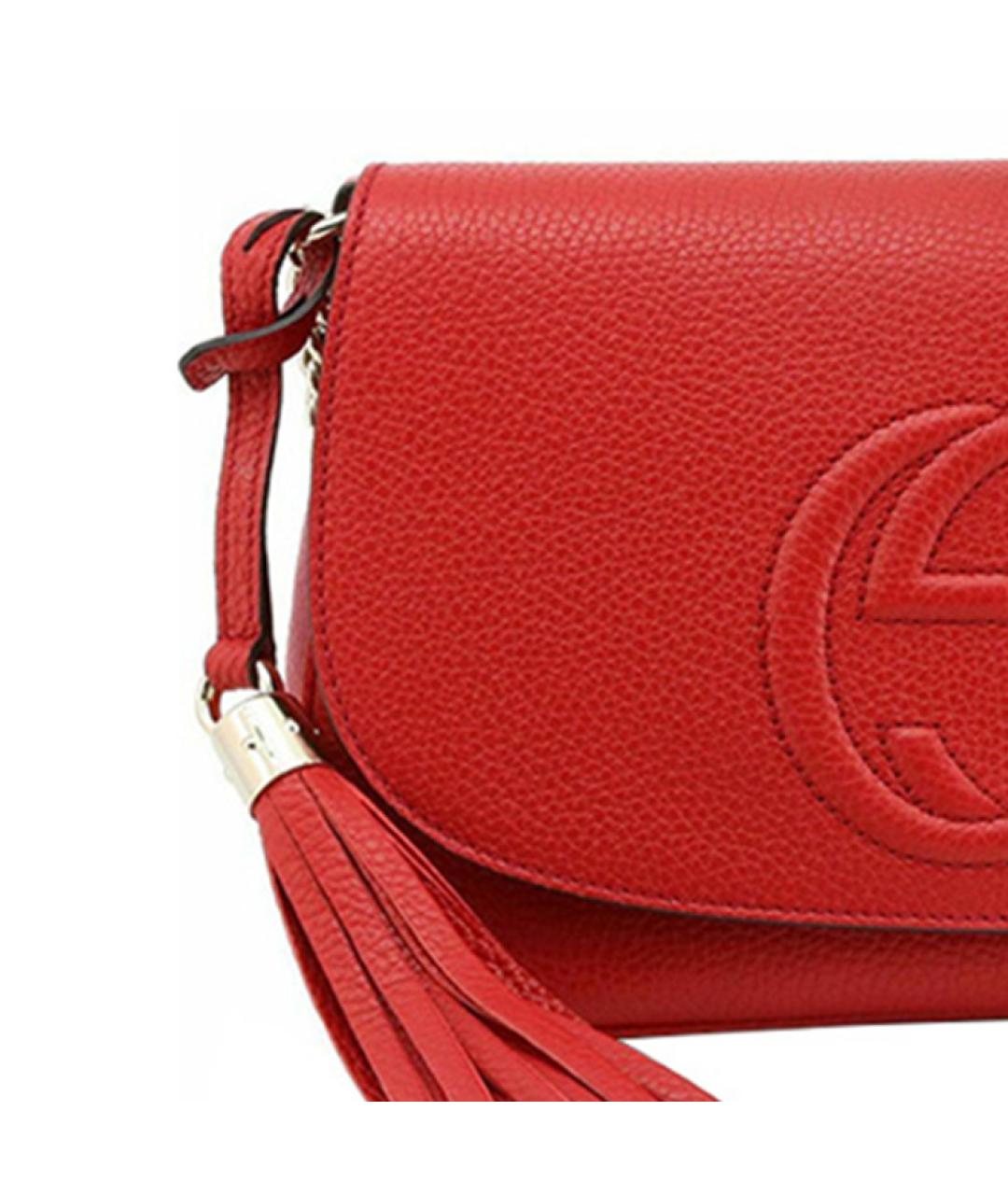 GUCCI Красная кожаная сумка через плечо, фото 4