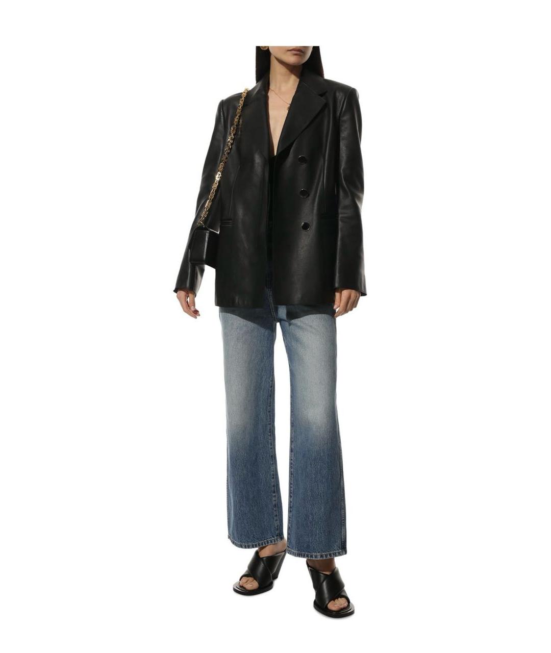 JIL SANDER Черные кожаные мюли, фото 4