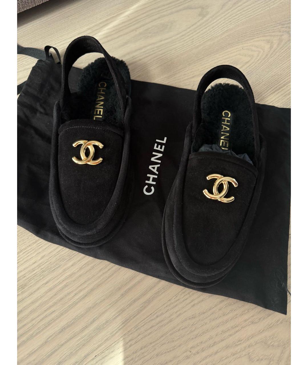 CHANEL Черные замшевые мюли, фото 2