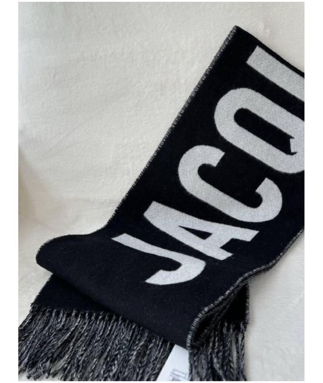 JACQUEMUS Черный шерстяной шарф, фото 3