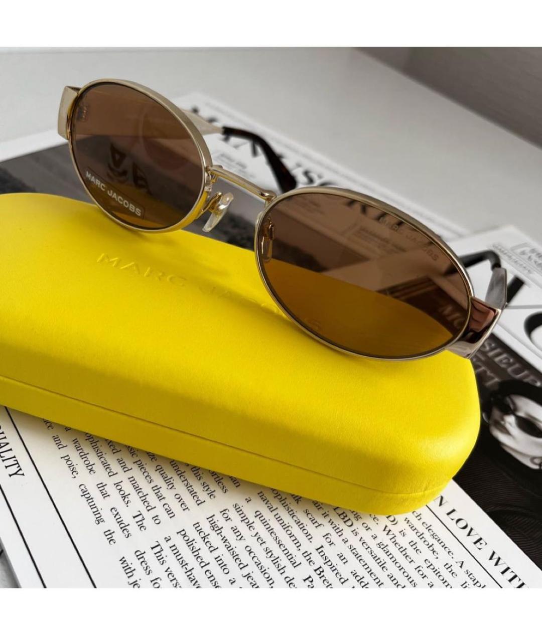 MARC JACOBS Коричневые металлические солнцезащитные очки, фото 7