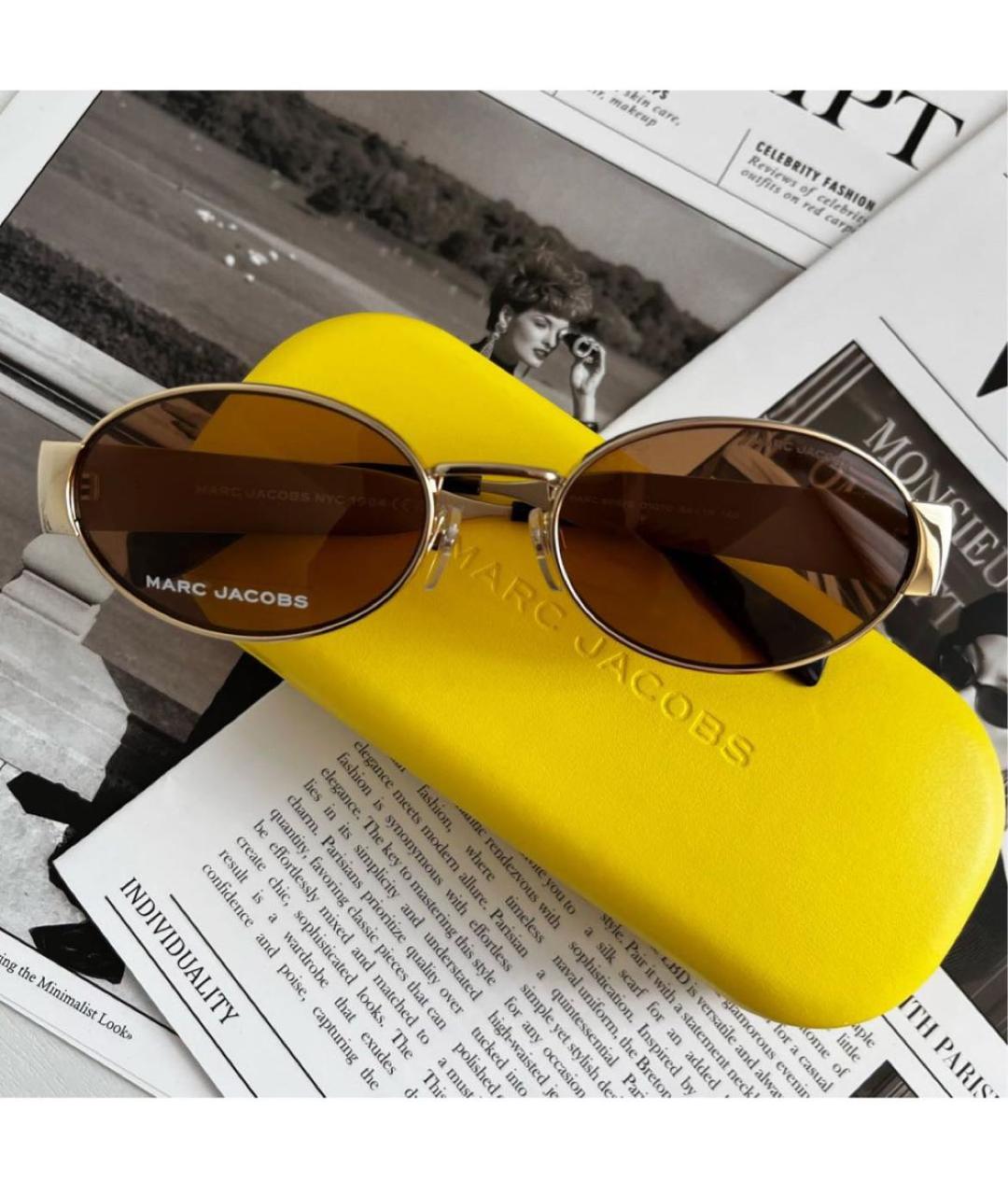 MARC JACOBS Коричневые металлические солнцезащитные очки, фото 5