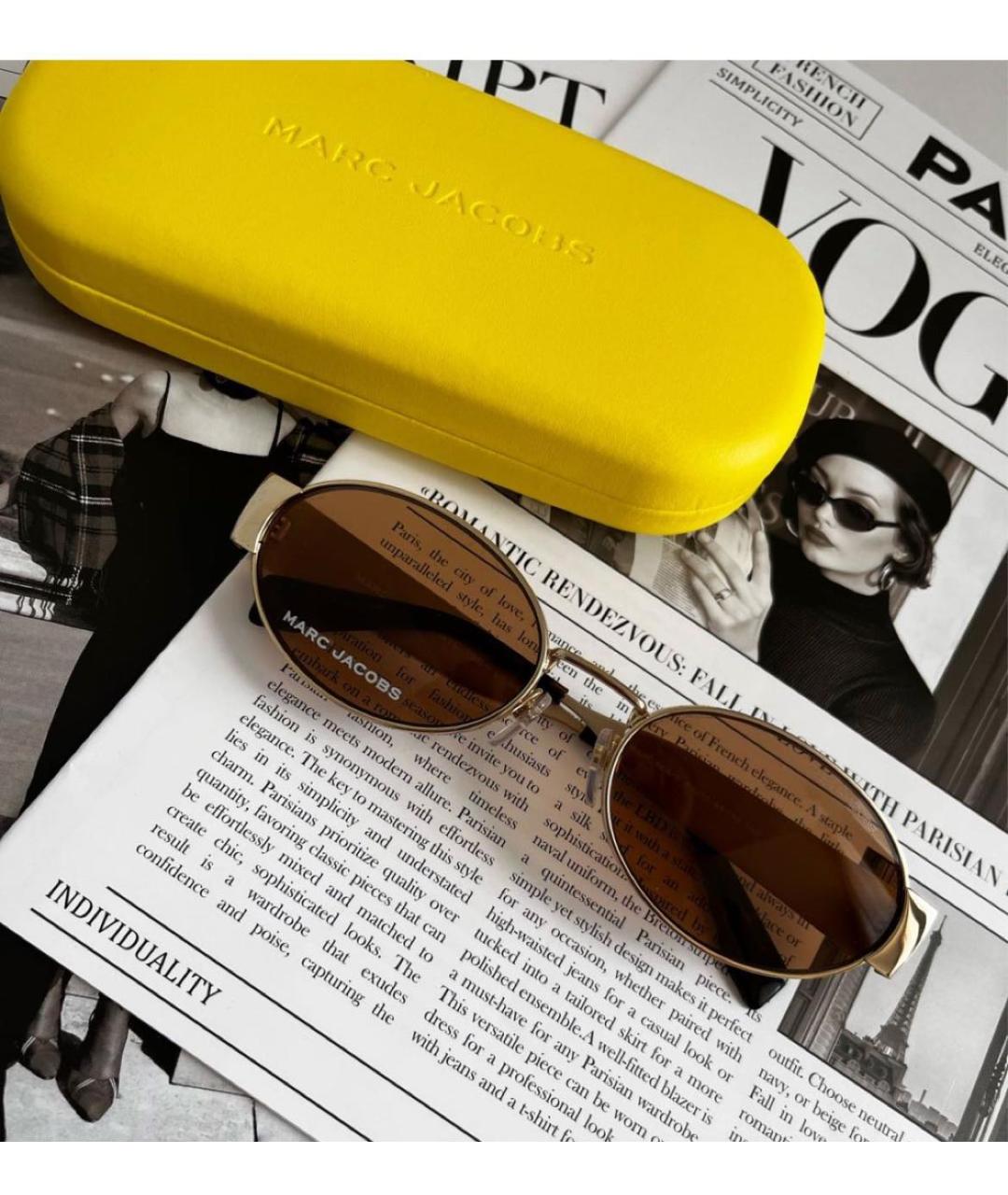 MARC JACOBS Коричневые металлические солнцезащитные очки, фото 2