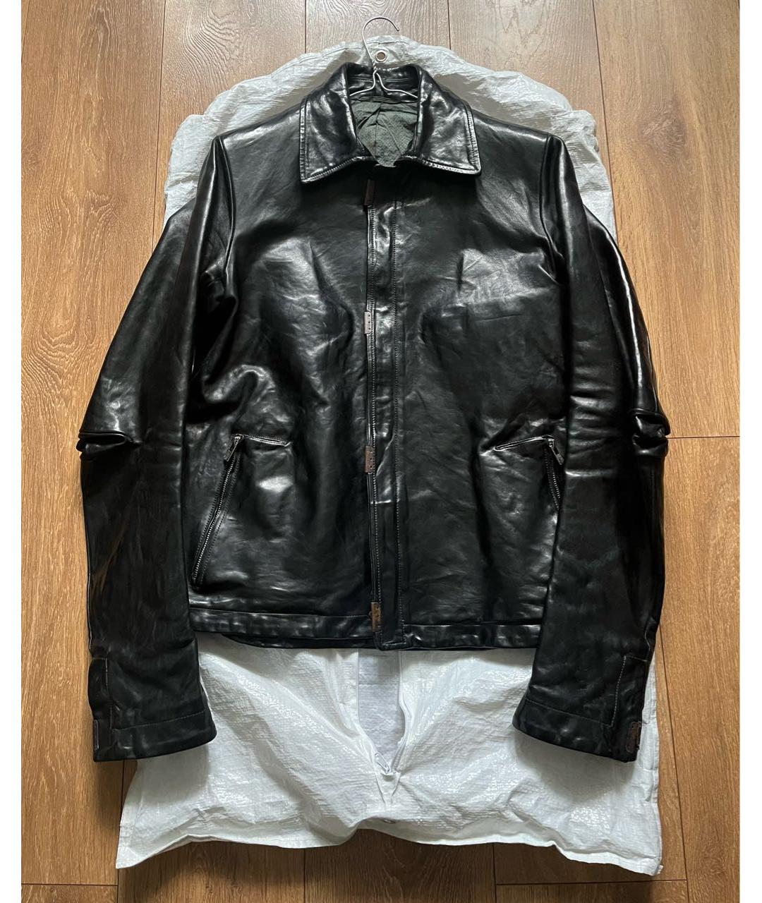 BORIS BIDJAN Черная кожаная куртка, фото 7
