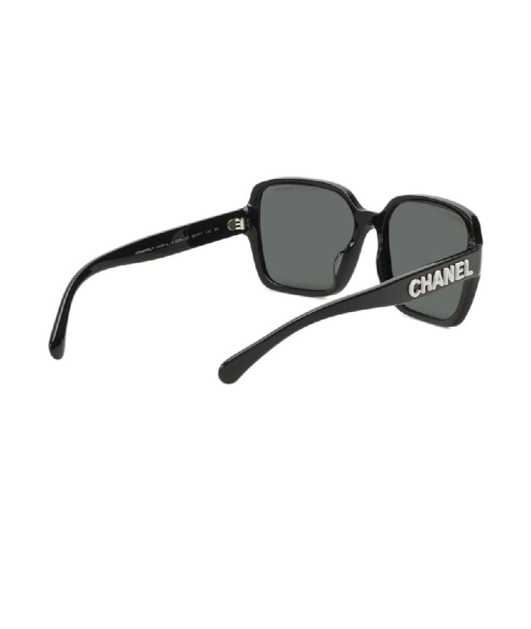 CHANEL Черные пластиковые солнцезащитные очки, фото 3