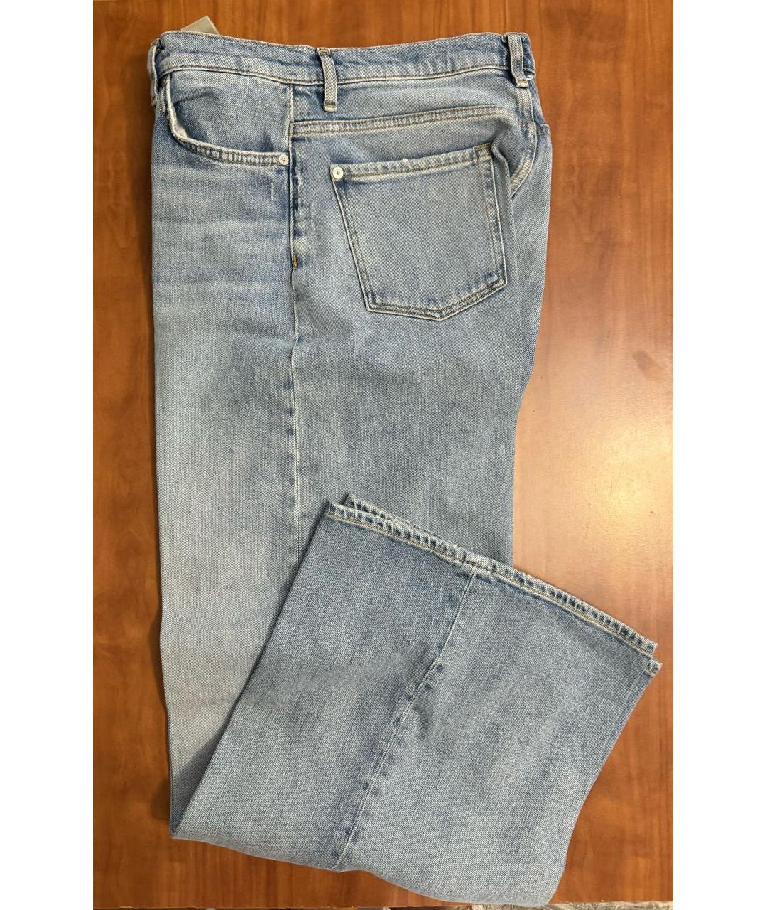 7 FOR ALL MANKIND Голубые хлопко-эластановые джинсы клеш, фото 2