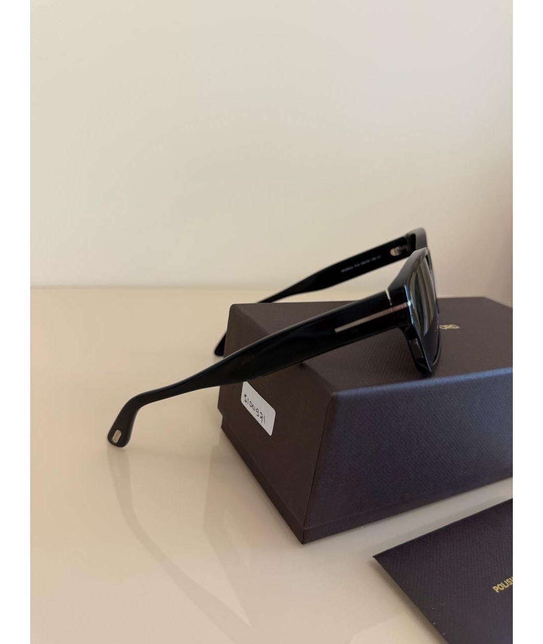 TOM FORD Черные пластиковые солнцезащитные очки, фото 4