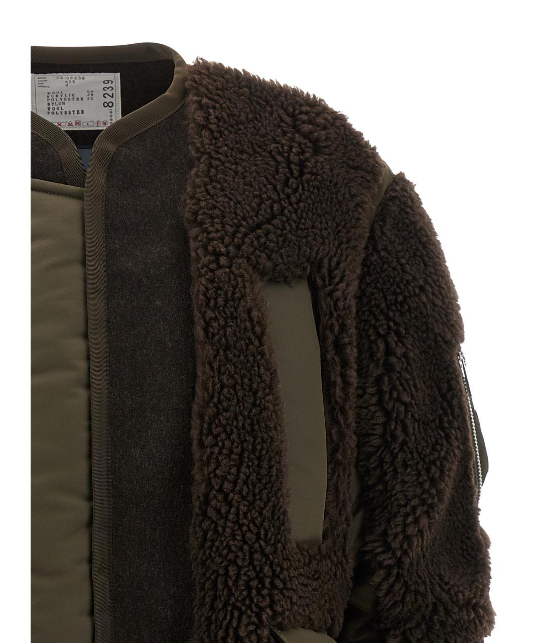SACAI Коричневая шерстяная куртка, фото 3