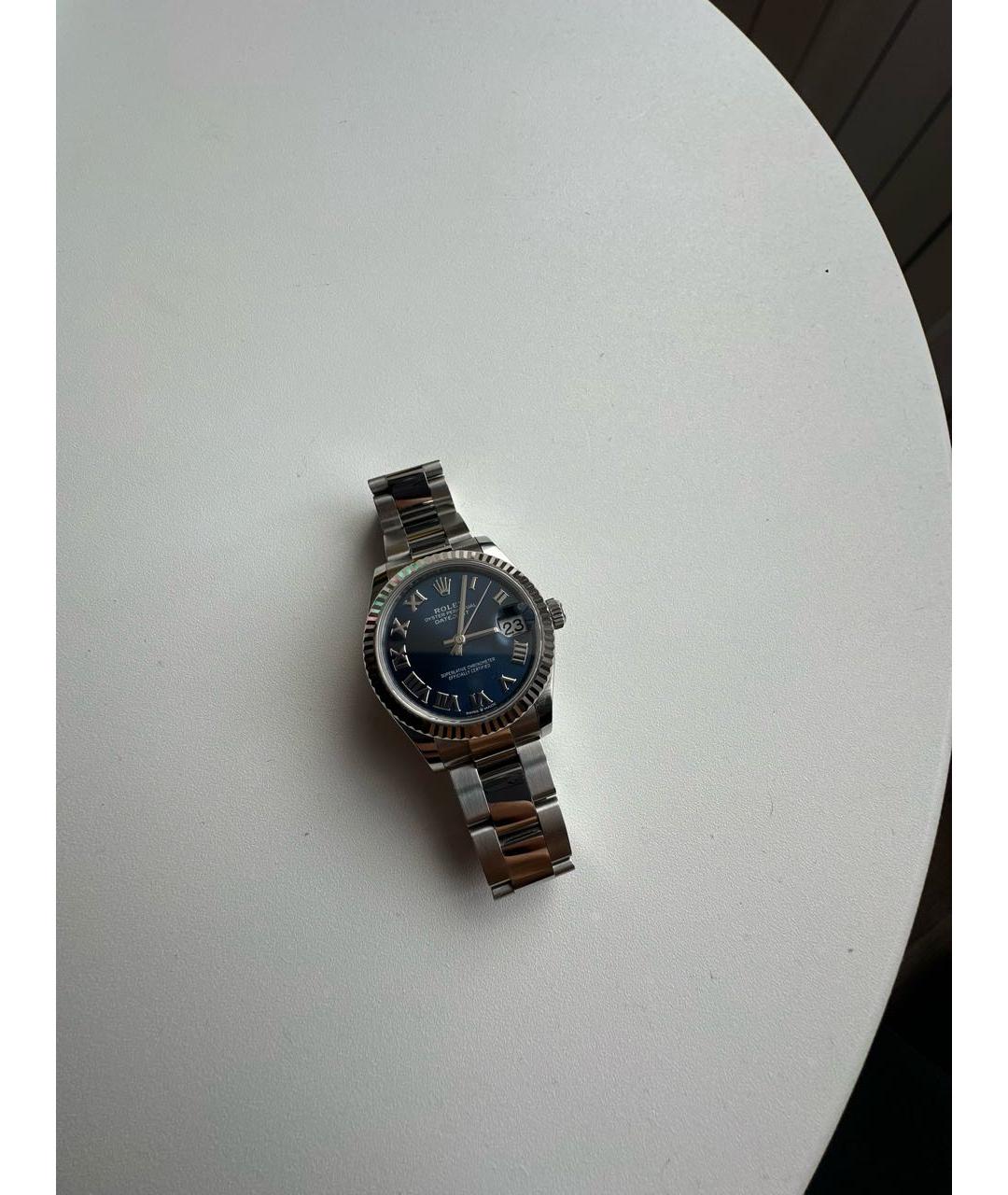 ROLEX Темно-синие металлические часы, фото 5