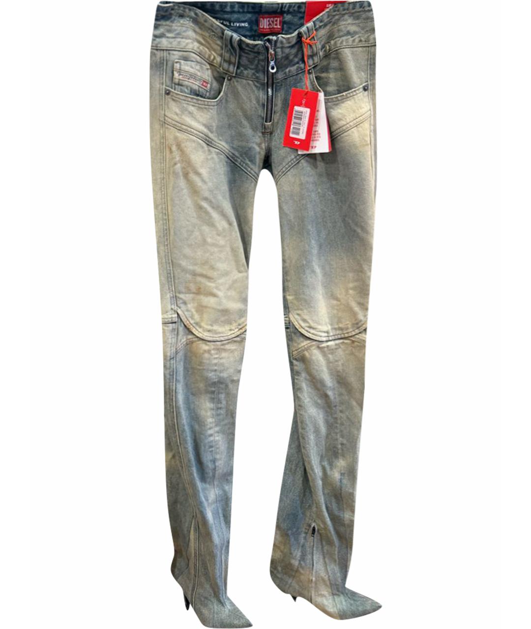 DIESEL Горчичные хлопковые джинсы слим, фото 1