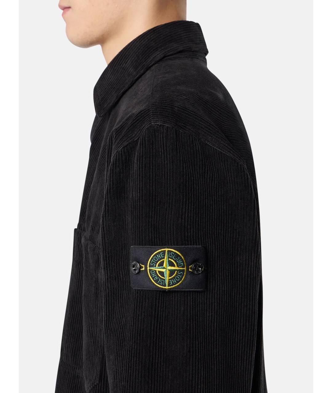 STONE ISLAND Черная хлопковая кэжуал рубашка, фото 4