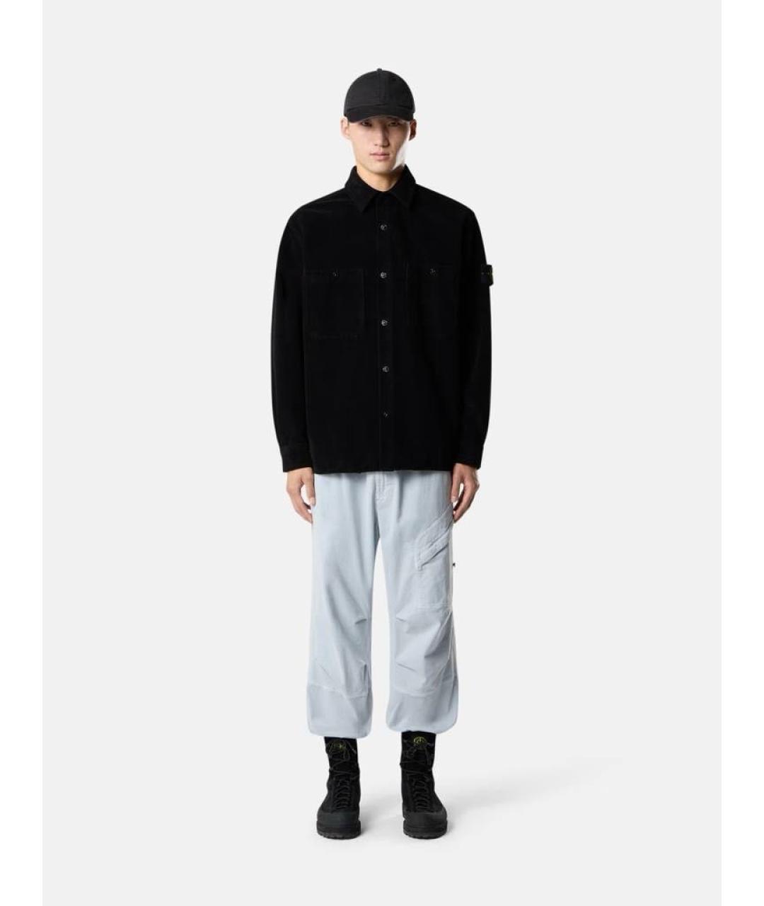 STONE ISLAND Черная хлопковая кэжуал рубашка, фото 3