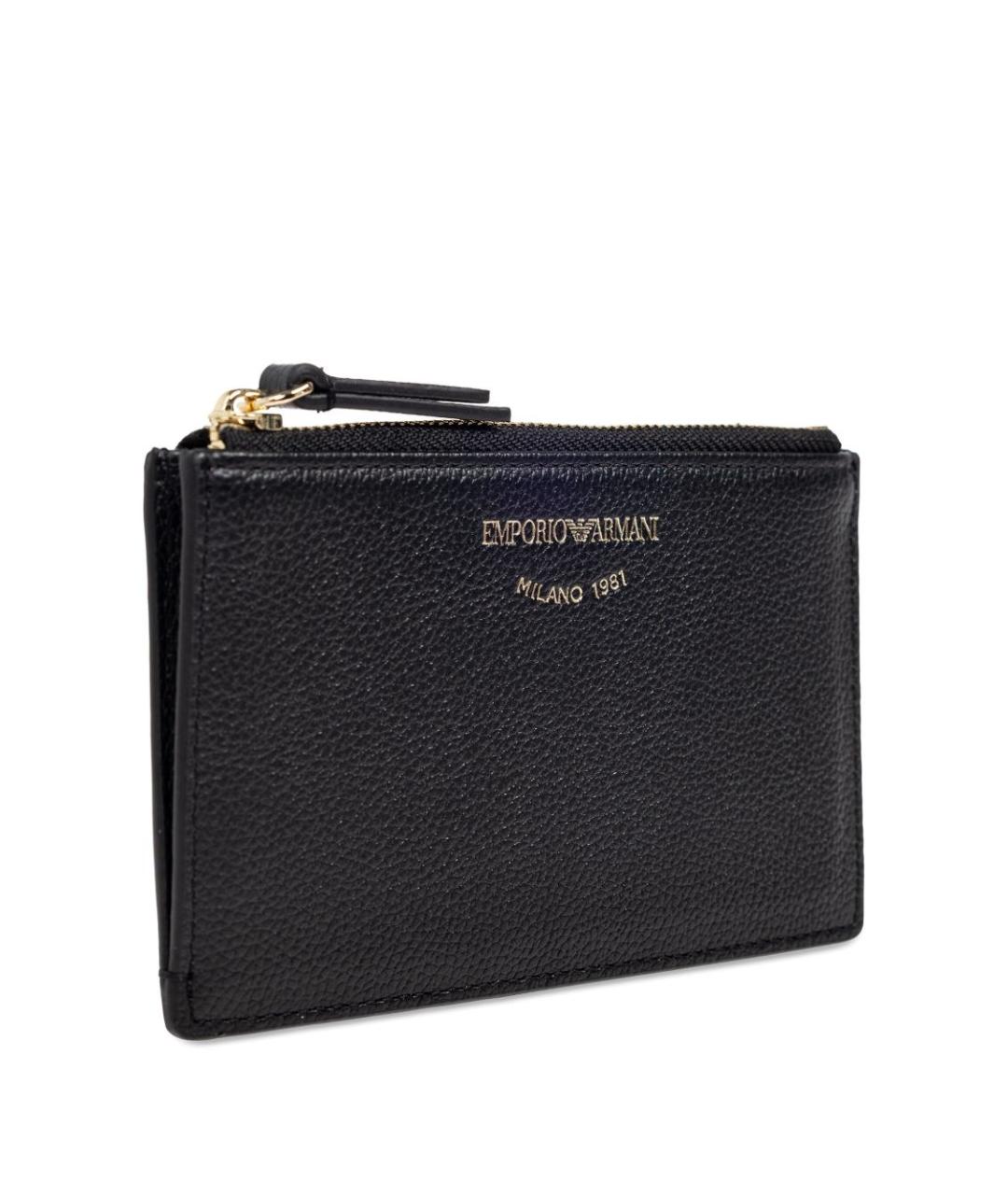 EMPORIO ARMANI Черный кожаный кошелек, фото 4