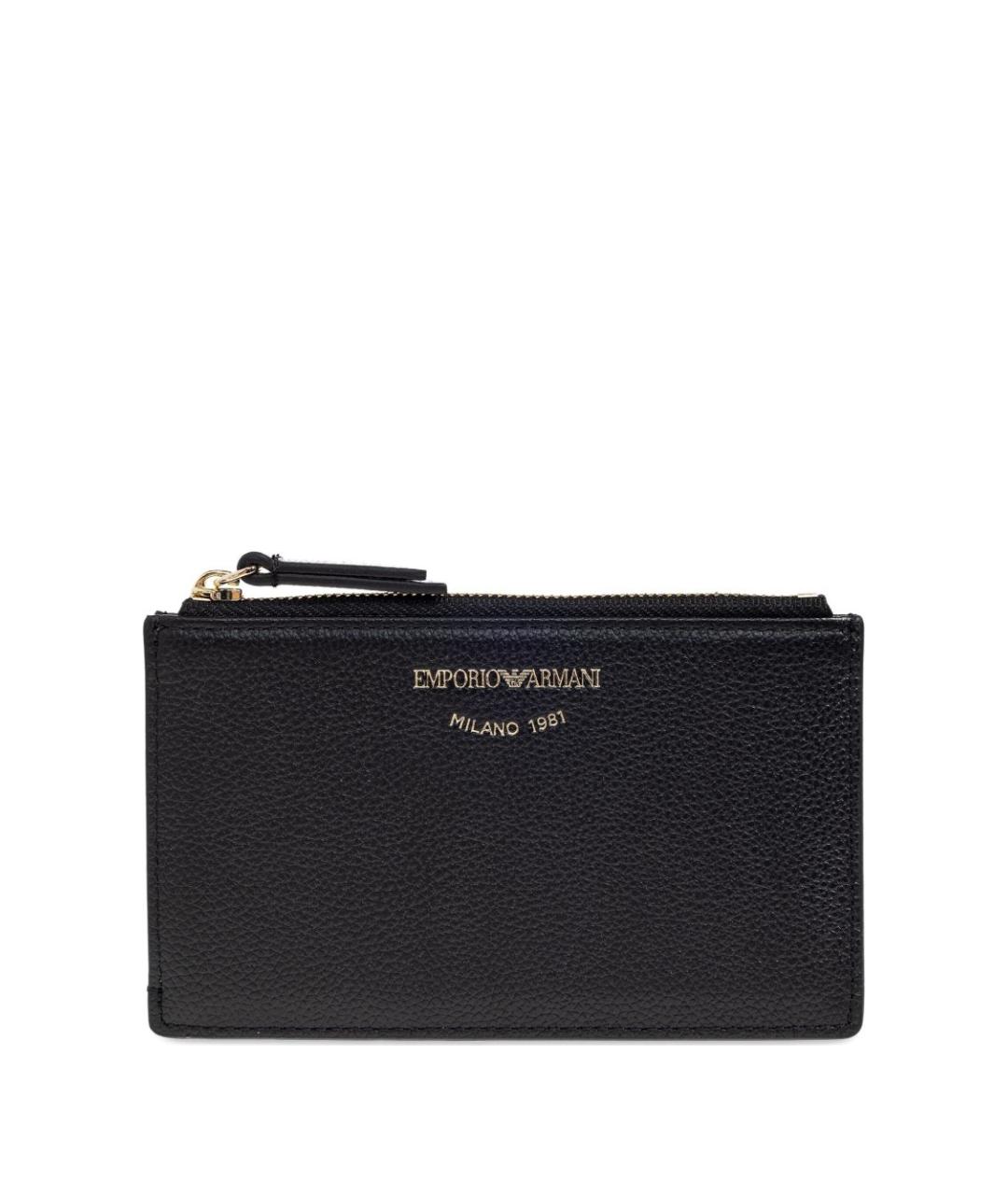 EMPORIO ARMANI Черный кожаный кошелек, фото 1