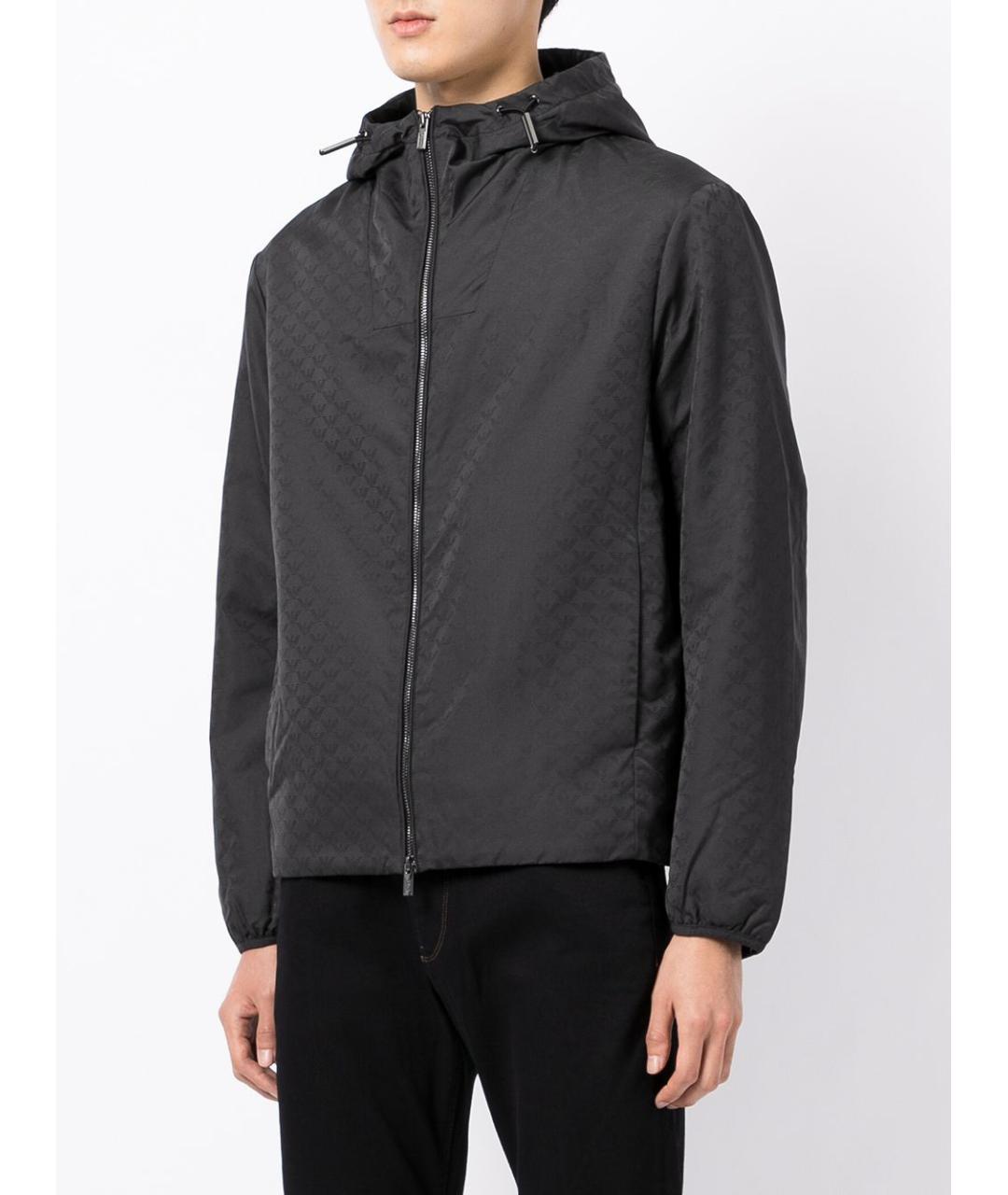 EMPORIO ARMANI Черное полиэстеровое пальто, фото 5