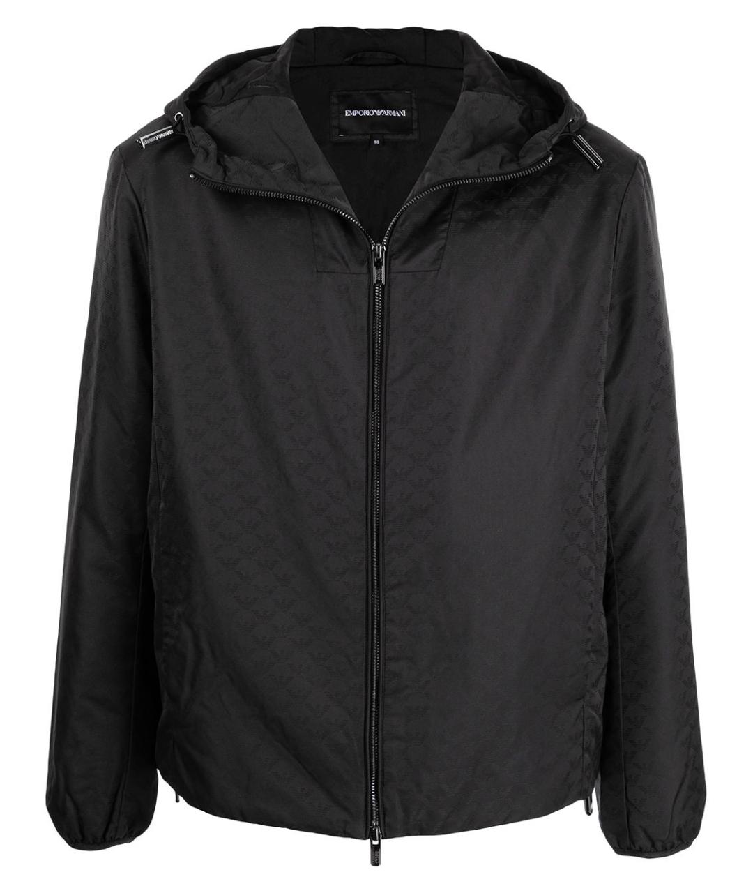 EMPORIO ARMANI Черное полиэстеровое пальто, фото 1