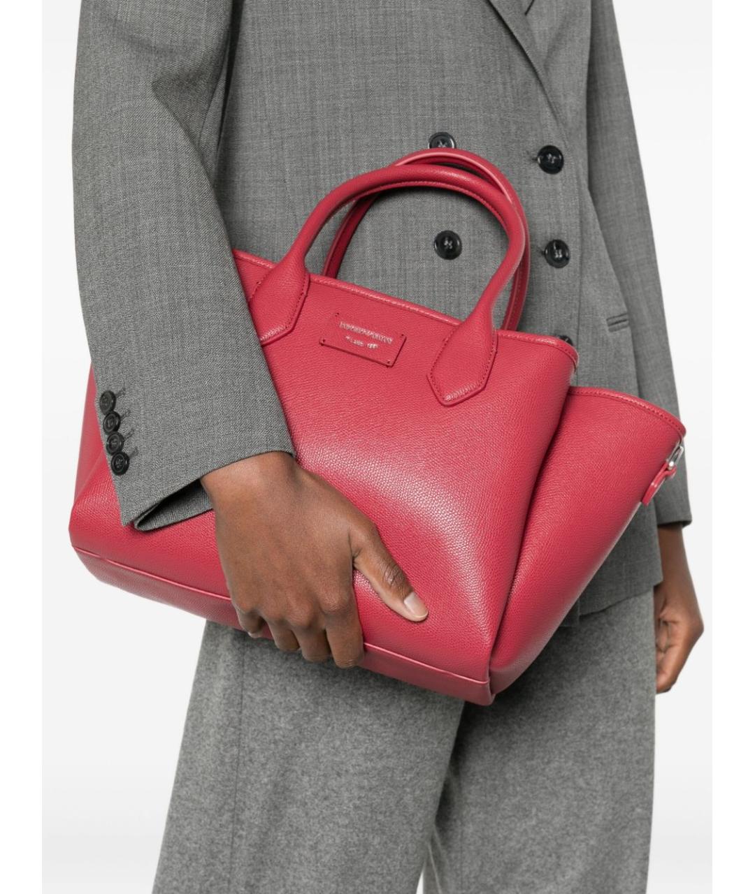 EMPORIO ARMANI Розовая сумка тоут из искусственной кожи, фото 5