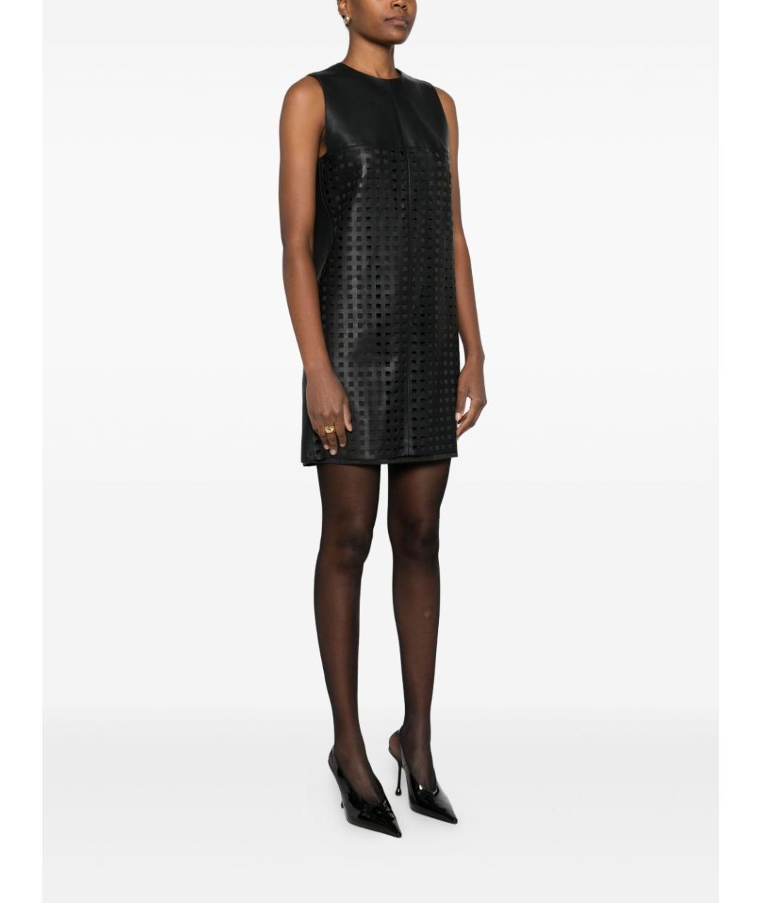 EMPORIO ARMANI Черное кожаное платье, фото 2