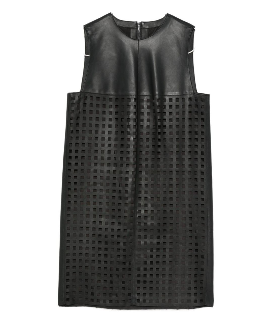 EMPORIO ARMANI Черное кожаное платье, фото 1