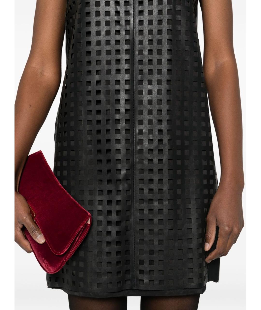 EMPORIO ARMANI Черное кожаное платье, фото 4