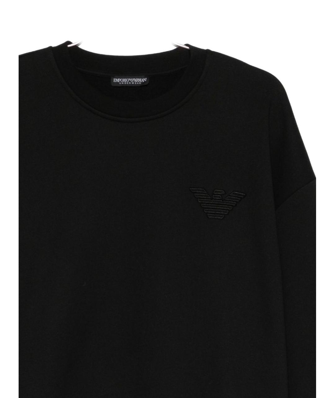 EMPORIO ARMANI Черный хлопковый джемпер / свитер, фото 3