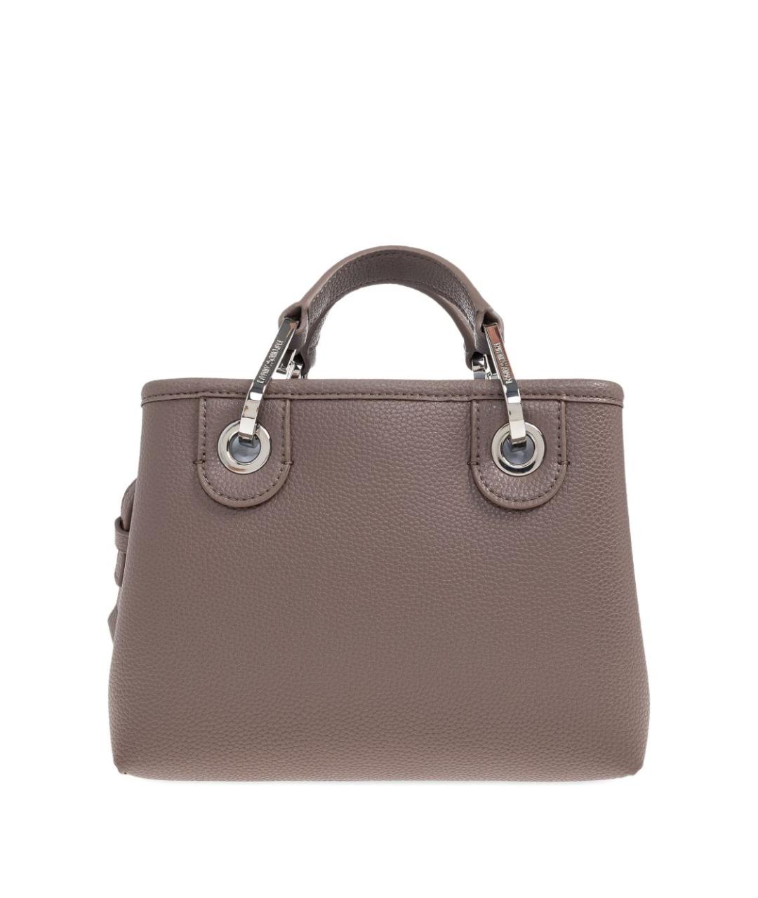 EMPORIO ARMANI Серая сумка тоут из искусственной кожи, фото 2