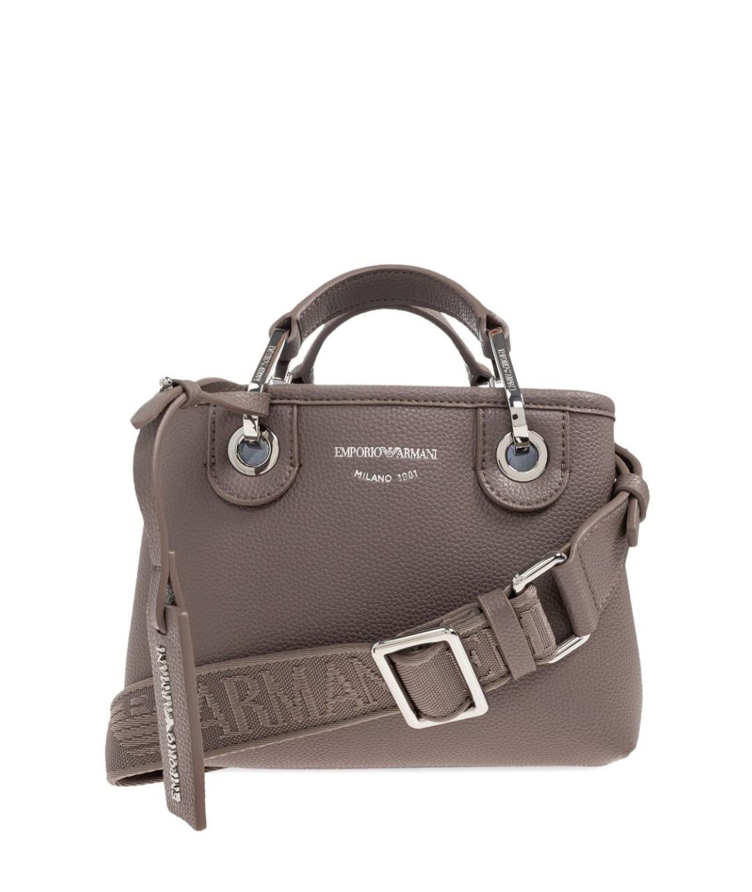 EMPORIO ARMANI Серая сумка тоут из искусственной кожи, фото 1