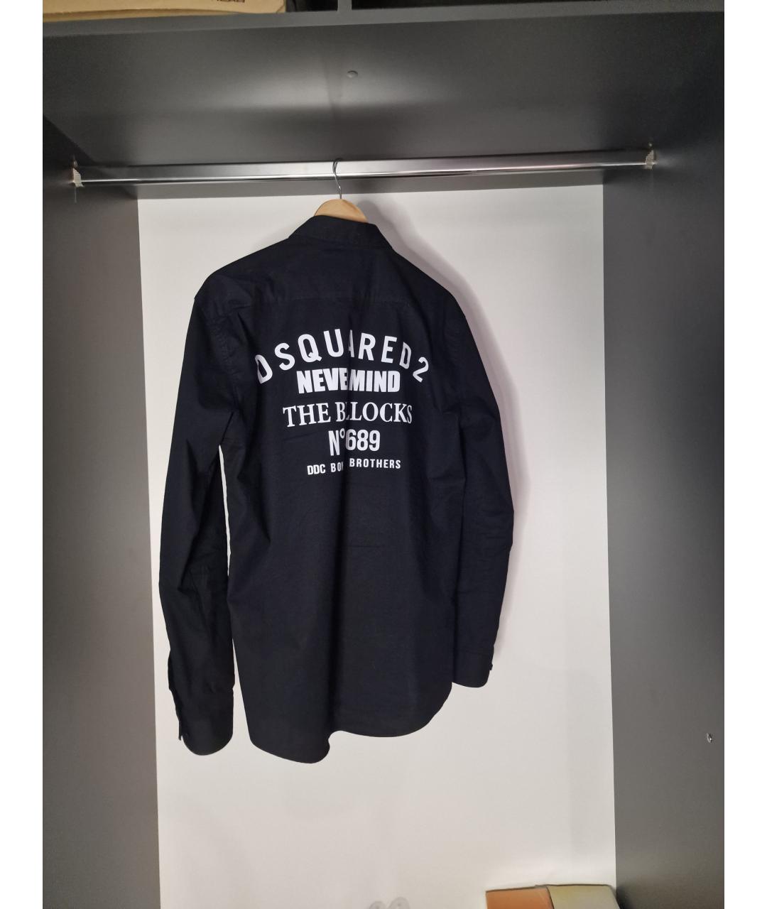 DSQUARED2 Черная хлопковая классическая рубашка, фото 2
