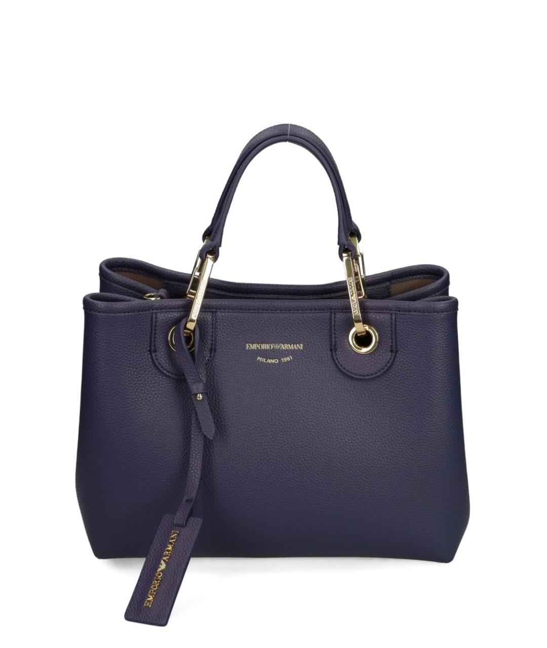 EMPORIO ARMANI Синяя сумка тоут из искусственной кожи, фото 1