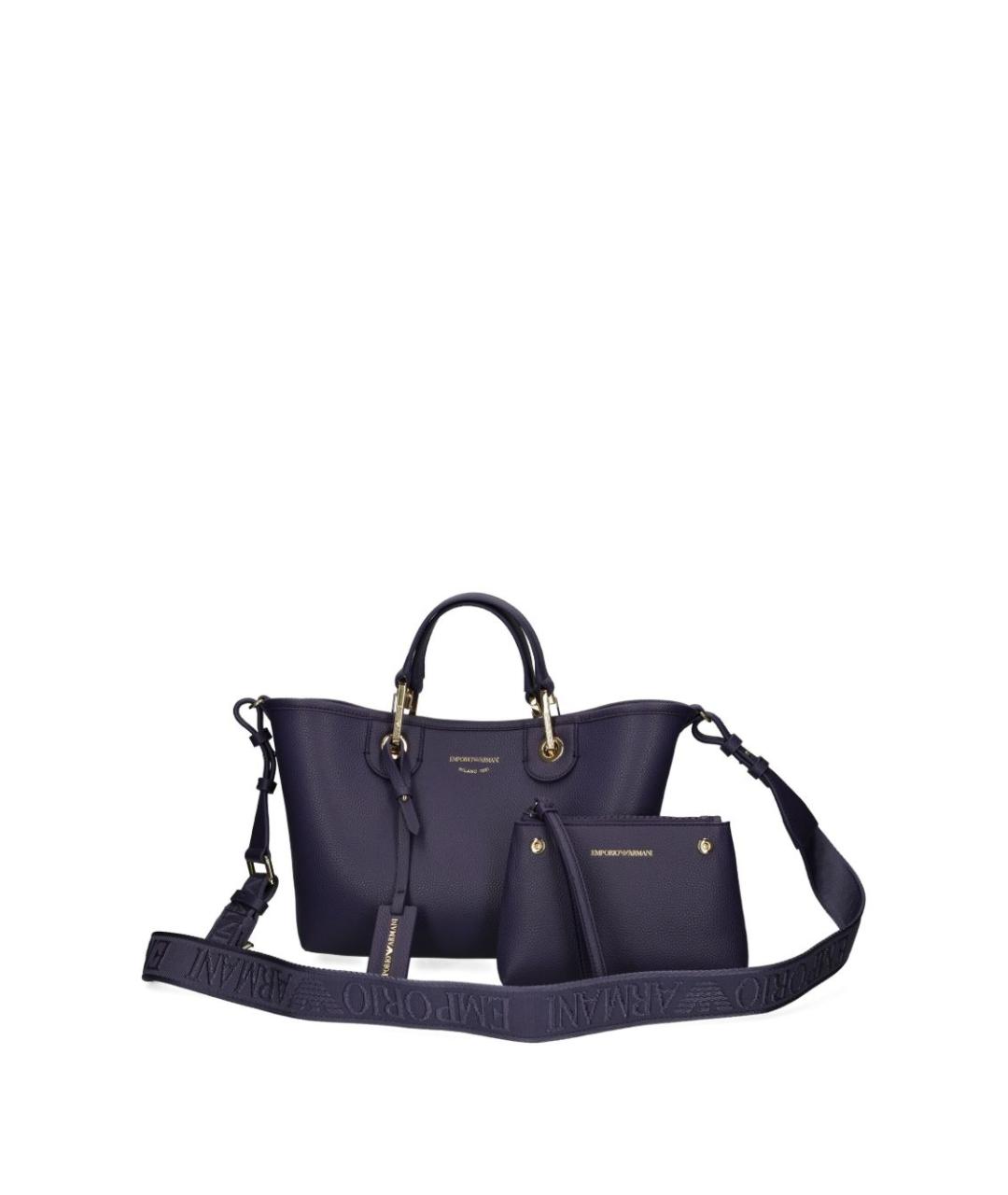 EMPORIO ARMANI Синяя сумка тоут из искусственной кожи, фото 3