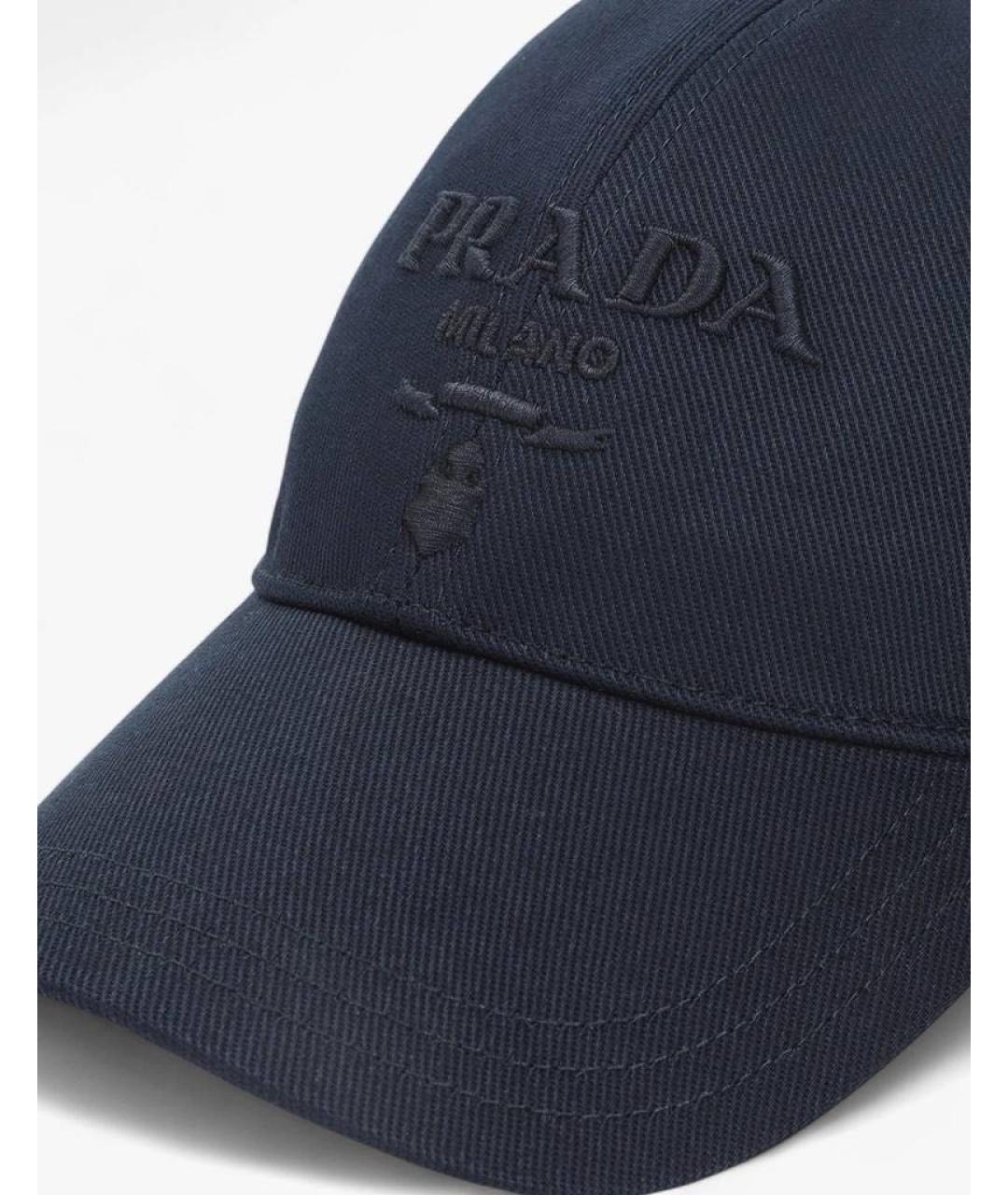 PRADA Темно-синяя хлопковая кепка/бейсболка, фото 3