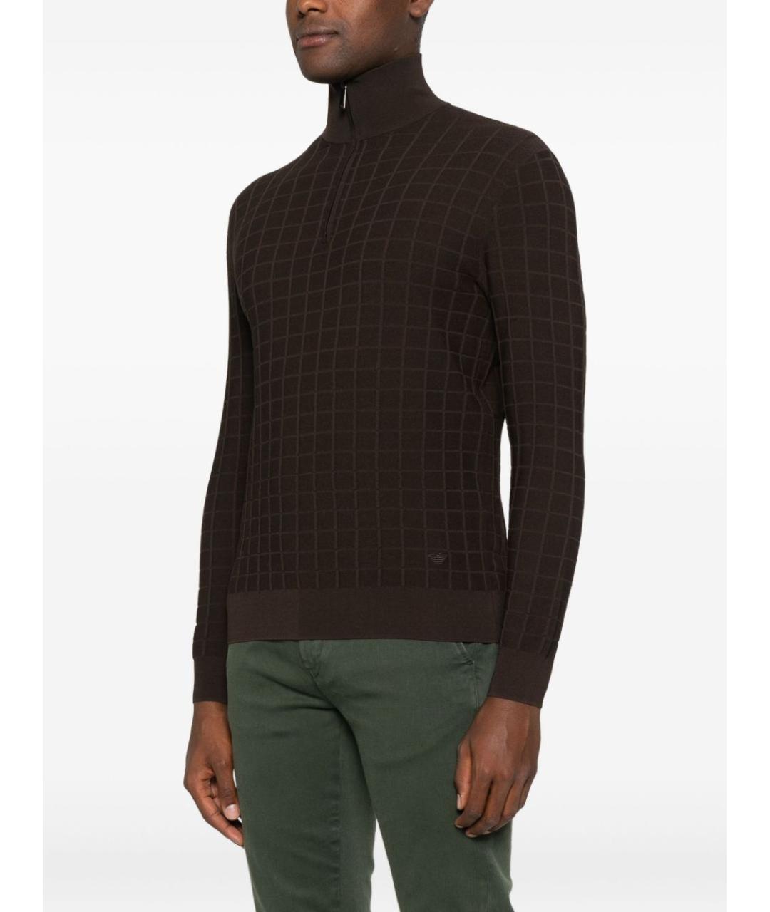 EMPORIO ARMANI Коричневый джемпер / свитер, фото 4