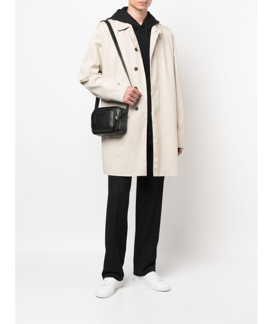 EMPORIO ARMANI Черная кожаная сумка тоут, фото 3