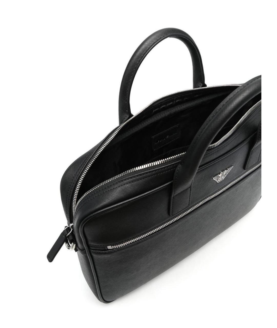 EMPORIO ARMANI Черная синтетическая сумка тоут, фото 2