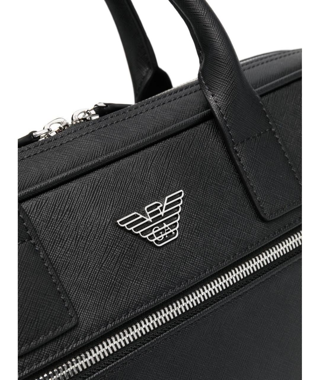 EMPORIO ARMANI Черная синтетическая сумка тоут, фото 5