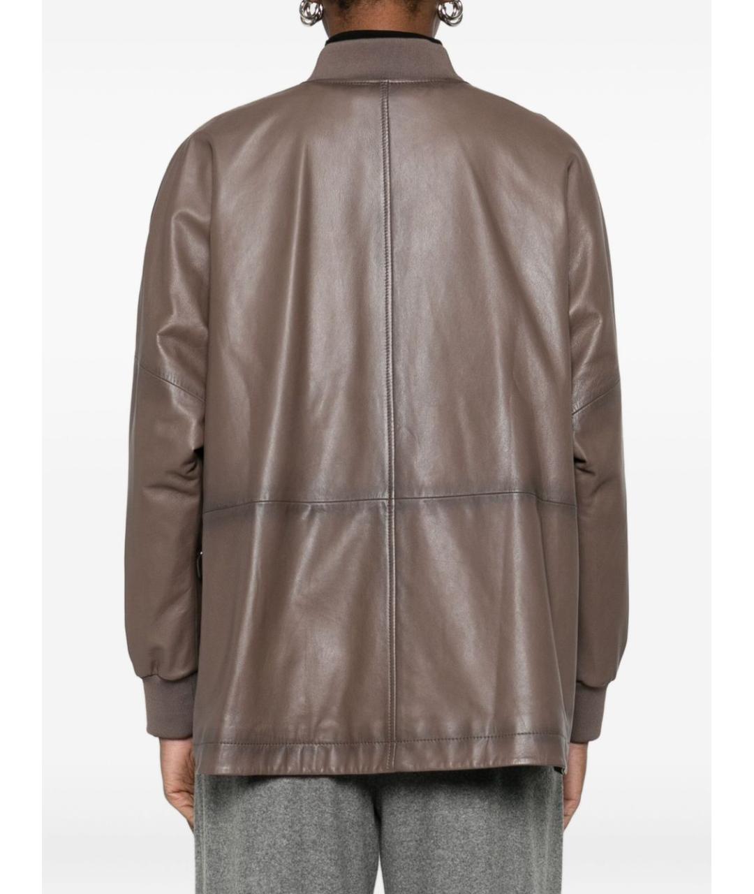 EMPORIO ARMANI Коричневая кожаная куртка, фото 4