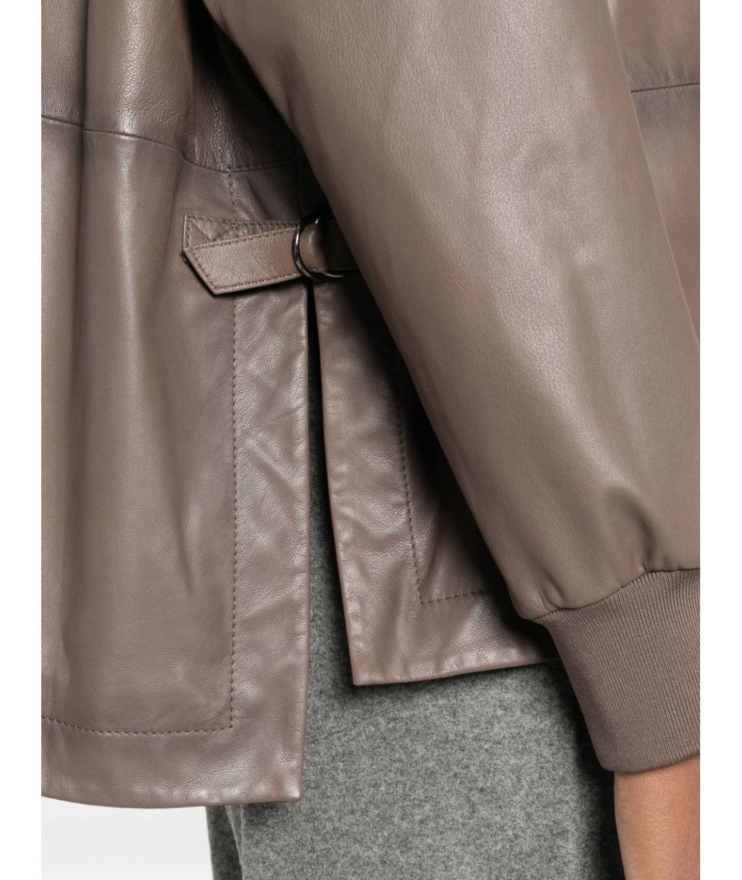 EMPORIO ARMANI Коричневая кожаная куртка, фото 5